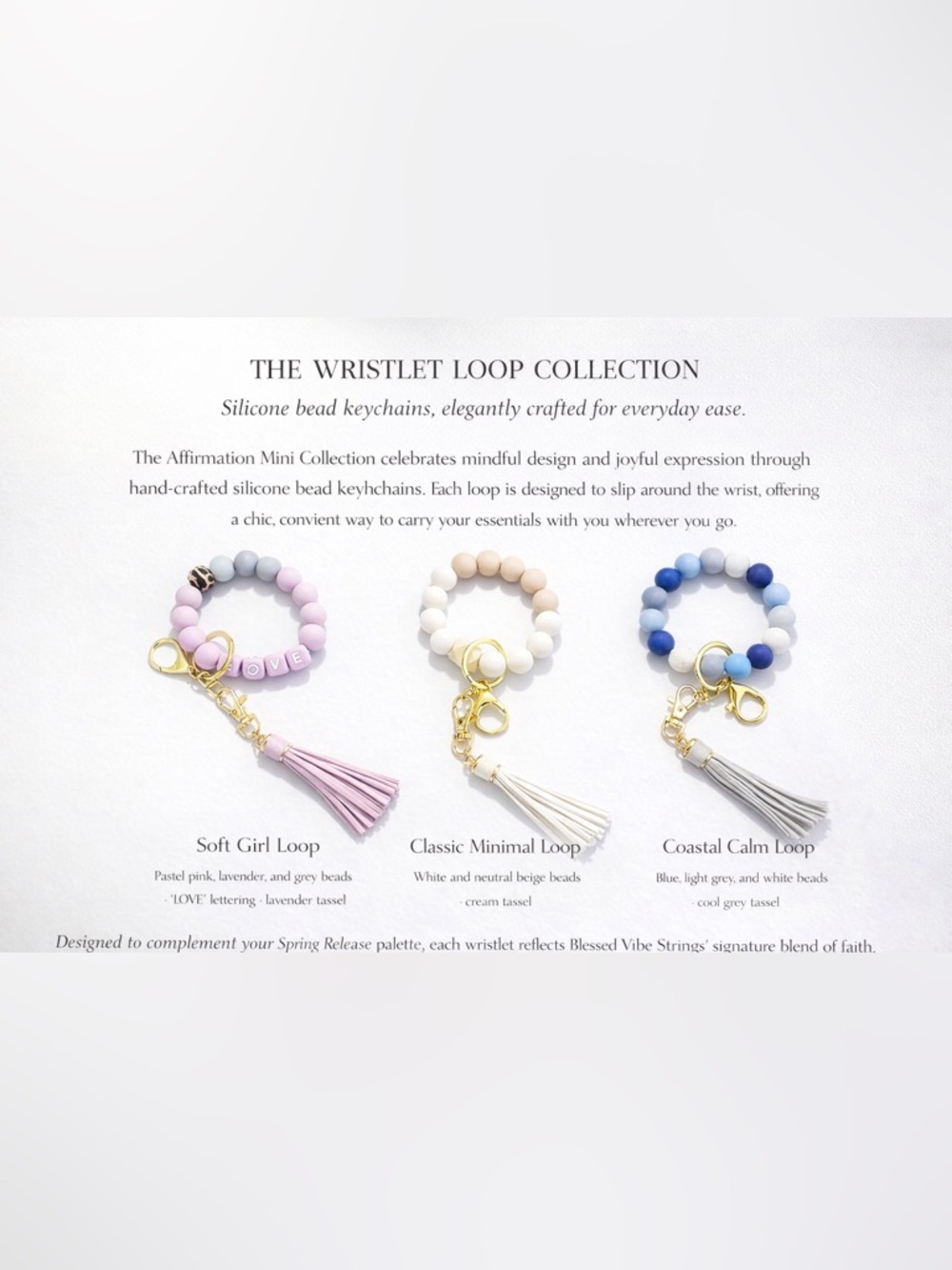 Classic Minimal Loop Silicone Bead Keychain ✨
